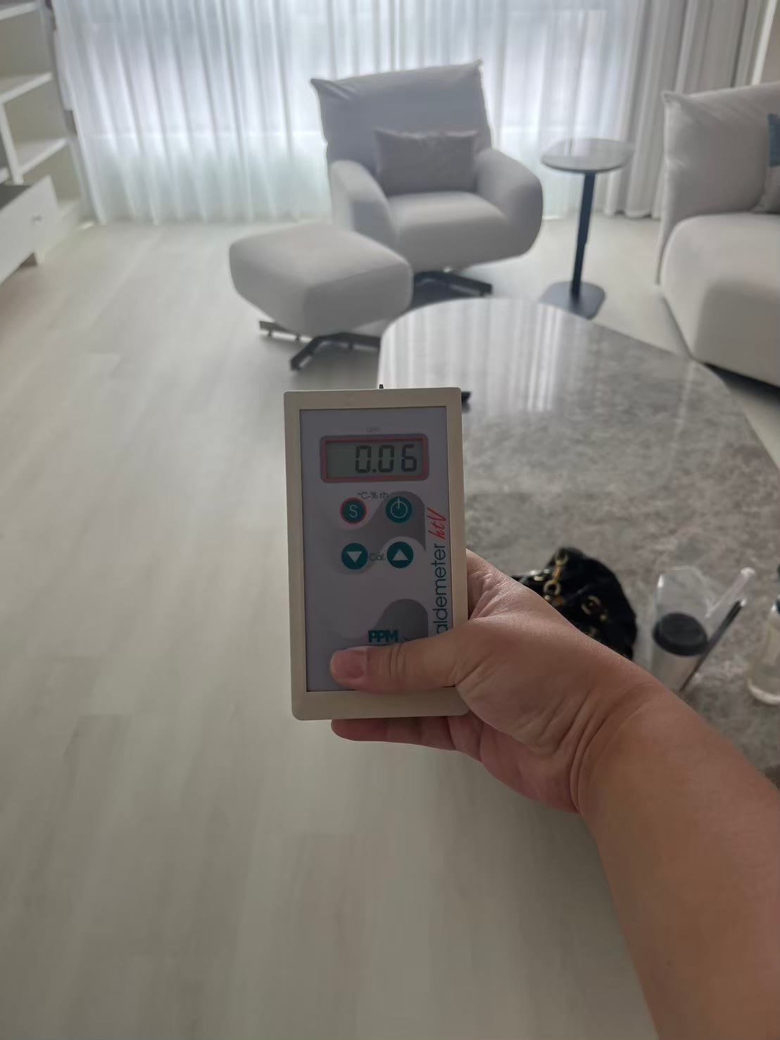 中悅美樹花園・客廳 甲醛實測 0.06 PPM